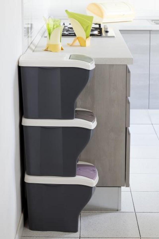 ALDOTRADE Koš na tříděný odpad Poker Tris 3x20l